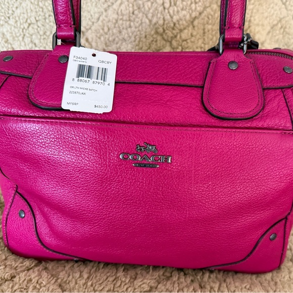 Coach Cranberry Leather Satchel NWT - Picture 7 of 9